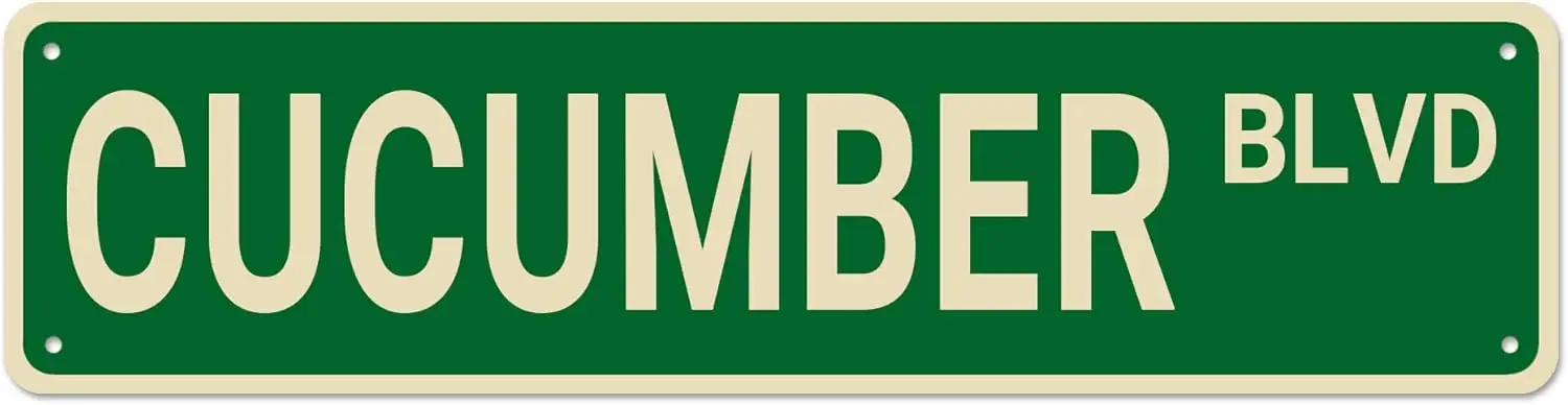 Cucumber BLVD Street Sign, Cucumber Sign Cucumber Decor Cucumber Lover Gift, Funny Wall Decor for Home/Kitchen/Farmhouse, Qualit