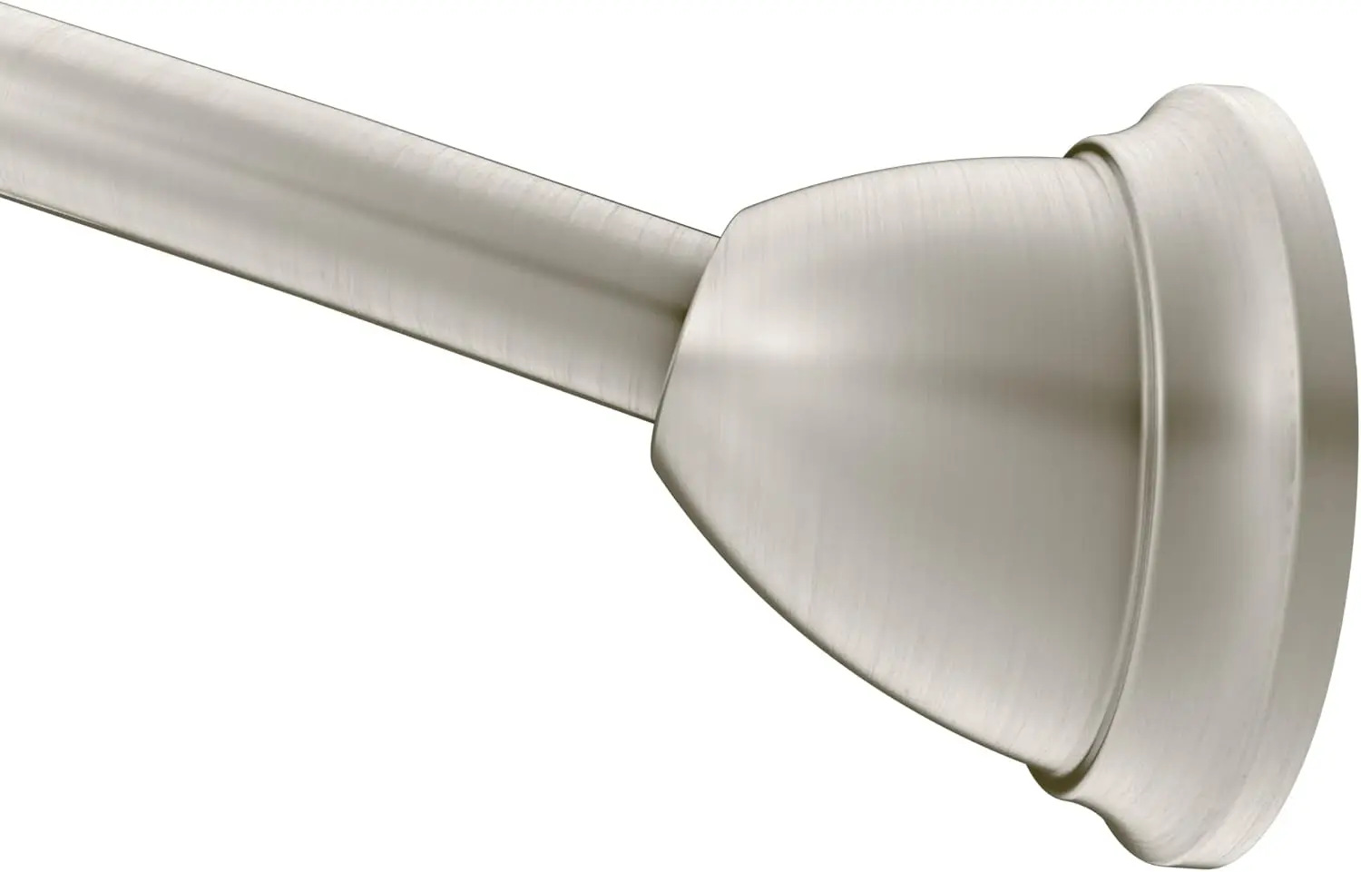 

60-дюймовый изогнутый регулируемый стержень для душа с магнитным основанием, отделка из матового никеля для простой установки и замены штор