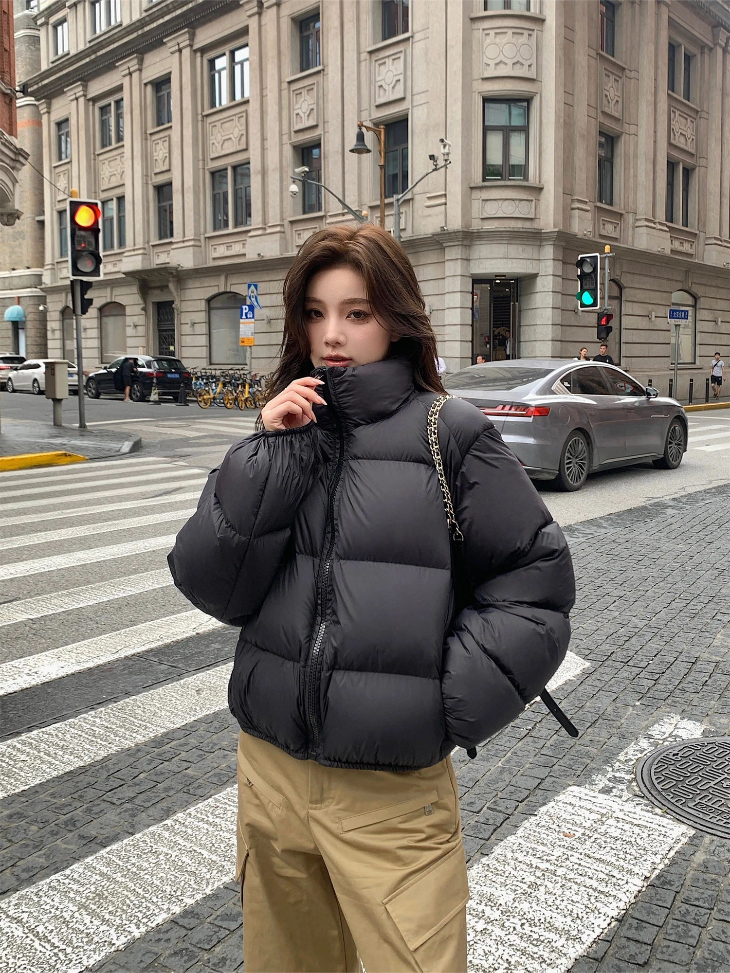 

Bla Puffer Jaet Женское пуховое пальто ort Sle Du с облачным дизайном Зимняя верхняя одежда Неизолируемый материал с наполнителем Тепло