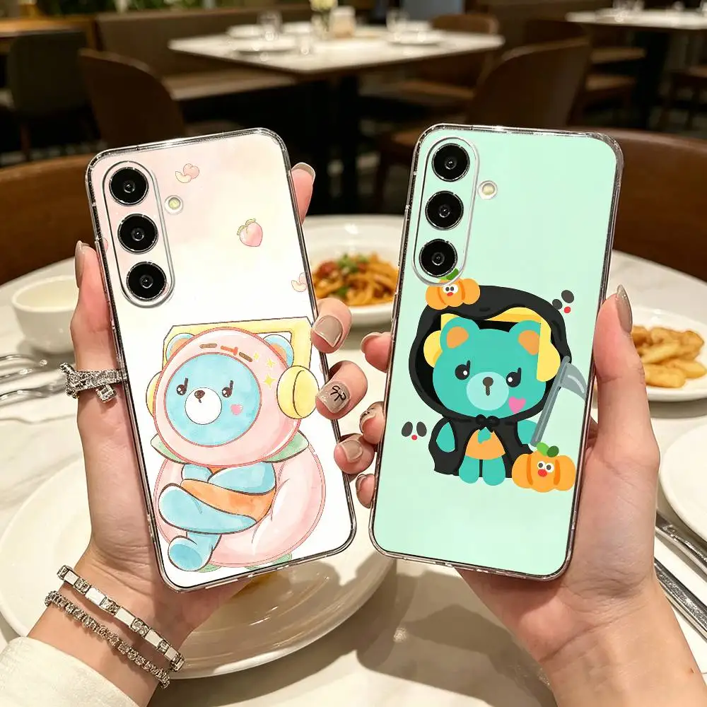 Cute Anime Mascot G-GMMTV Clear Hard Phone Case For Samsung A71, A70, A52, A51, A40, A30,Transparent Cover