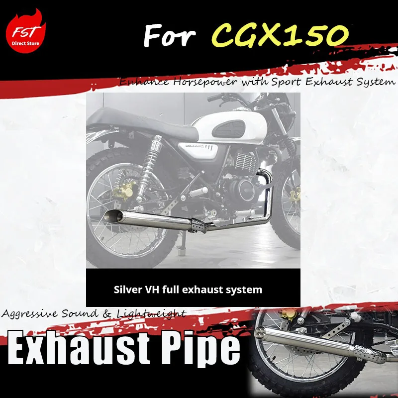 For the CGX150, the right single-exhaust Venom exhaust pipe is equipped with a full-length retro soundwave accessory.