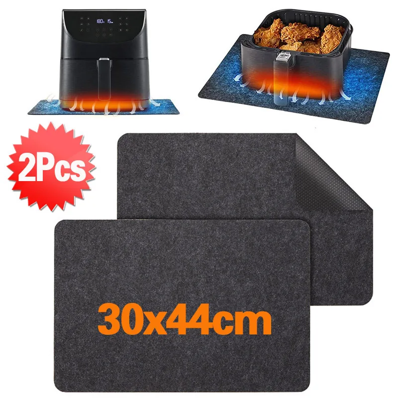 2x Heatproof Pad Kitchen Worktop Protector Heat Resistant Felt Mat for Air Fryer