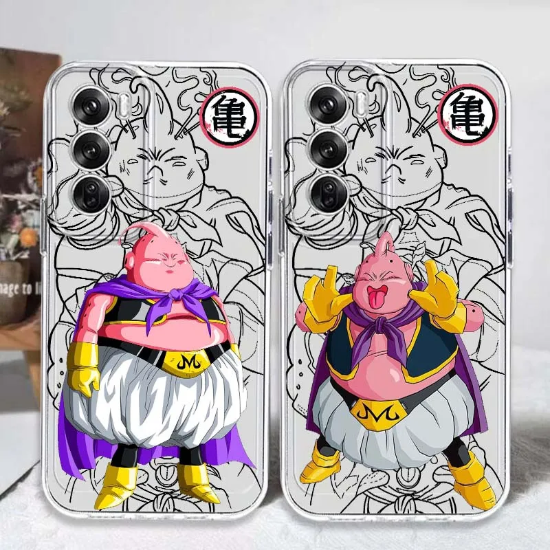 Funda transparente con diseño de Dragon Ball BUU Art Manga para OPPO A11 A16 A55 A56 A57 A72 A52 A73 A74 A54 A76 A78 Find X5 X6 X7 Ultra Pro 5G