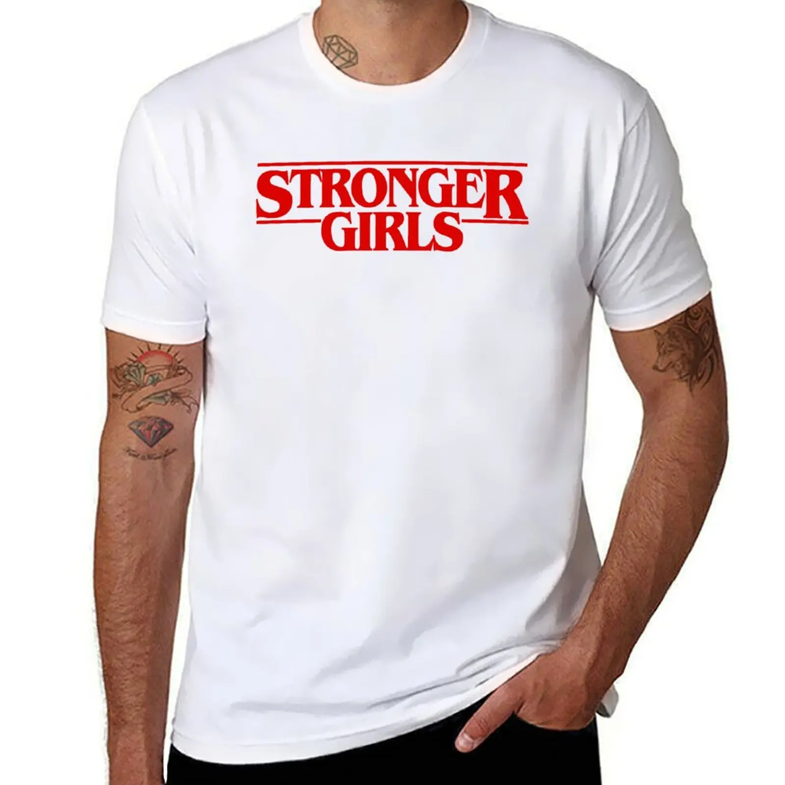

Футболка Stronger Girls, мужская футболка, роскошные мужские футболки с принтом, футболка