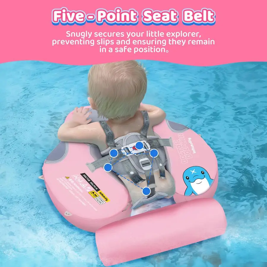 Swim Float with UV Protection Sunshade Infant Pool Float Add Tail for 324 Months
