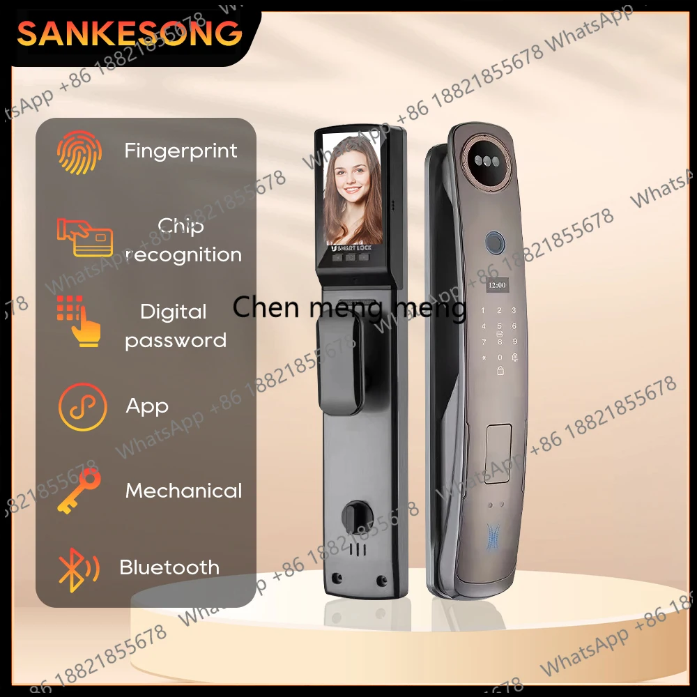 

SANKESONG 3D Face Recognition Bluetooth Intelligence Lock Biometric Fingerprint Smart Keyless Access Password IC Card Smartlife