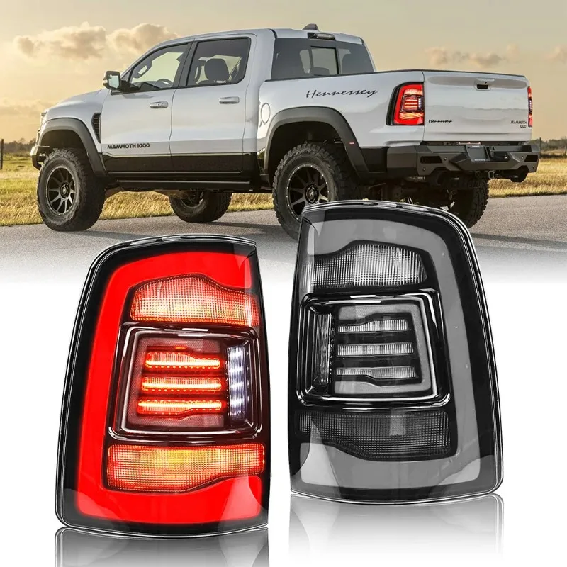 

For Dodge Ram 1500 2500 3500 2009-2018 LED Tail Lights Pair Red Crystal Rear Lamps Left & Right