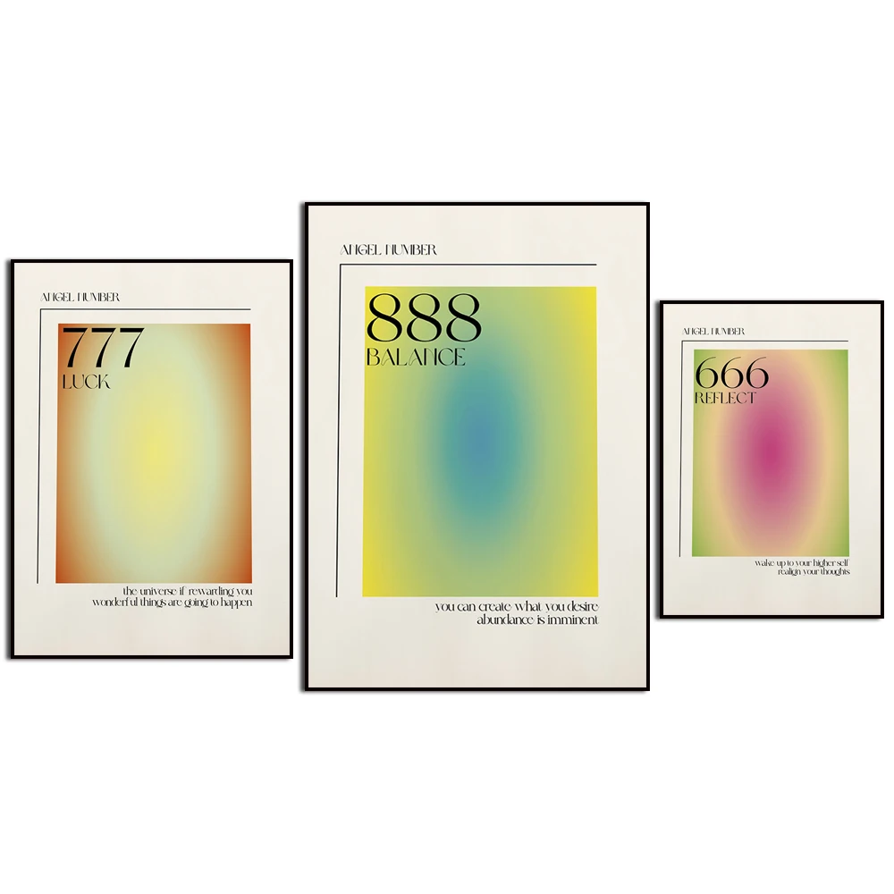 Abstract Gradient Halo 111-999 Colorful Aura Lucky Poster - Unique Artistic Design for Home Decor
