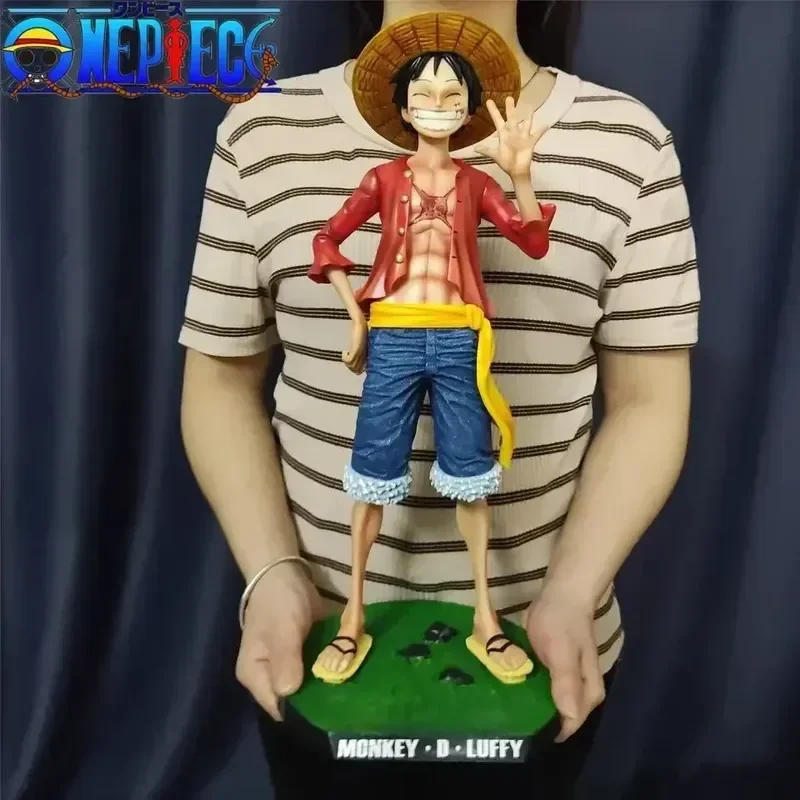 42cm Anime One Piece Luffy Figure Sunshine With Base Gk Large 1/4 Big Luffy Laugh Figure Doll Statue Model Decorative Toy Gifts