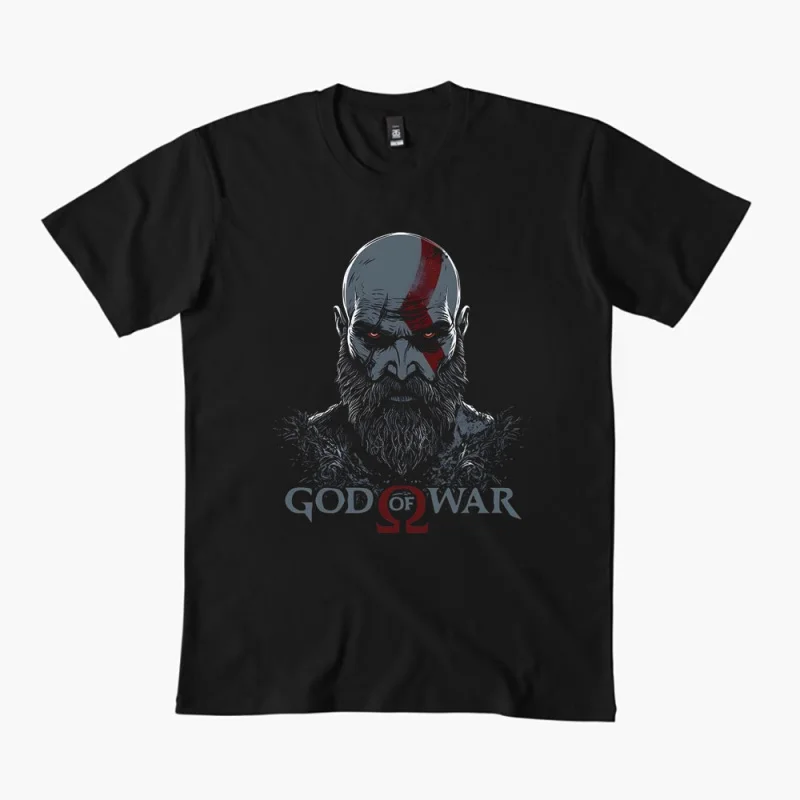 

Retro Kratos God of War Videogame Gift T-Shirt Vintage Spartan warrior Graphic Clothes 0330 100% cotton printed Large size Tops