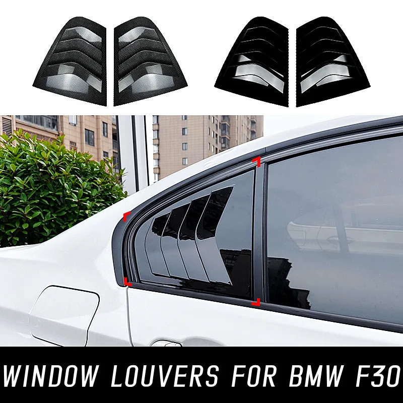 

For BMW 3 Series F30 318i 320i 325i 2013-2019 Rear Window Side Vent Shutter Louver Cover Trim Sticker Black Carbon Accessories