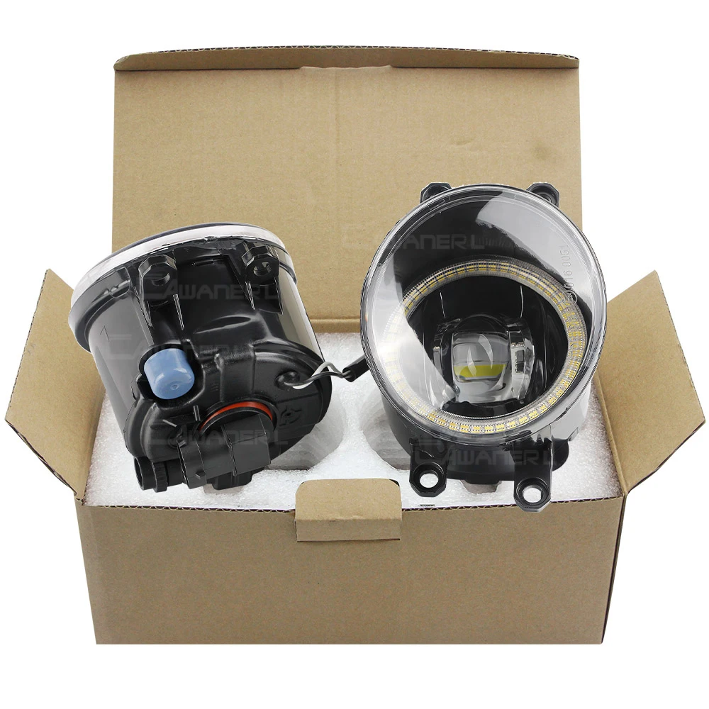 2 Pieces 30W H11 LED Fog Light Assembly Car Angel Eye DRL Daylight Fog Lamp For Peugeot 107 Hatchback 2012 2013 2014