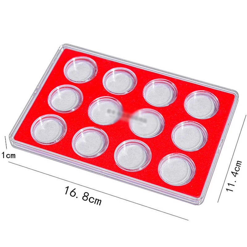 Fit 27mm 30 Coin Capsule Box Round Holder Plastic Transparent Display Case Protect Airtight Collection Storage