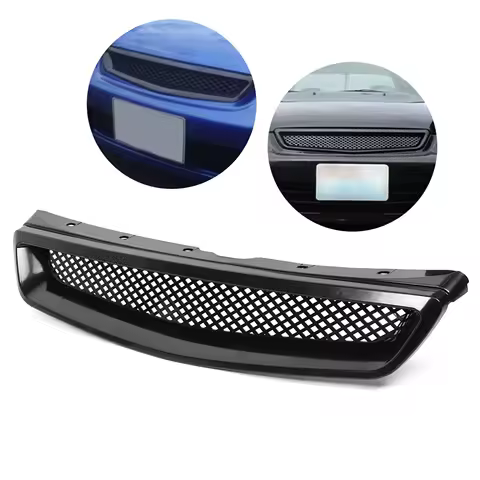 Front Hood Grill Grille for EK JDM Type R Style Fit for Honda Civic 1999 ‑ 2000 Grille Replacement