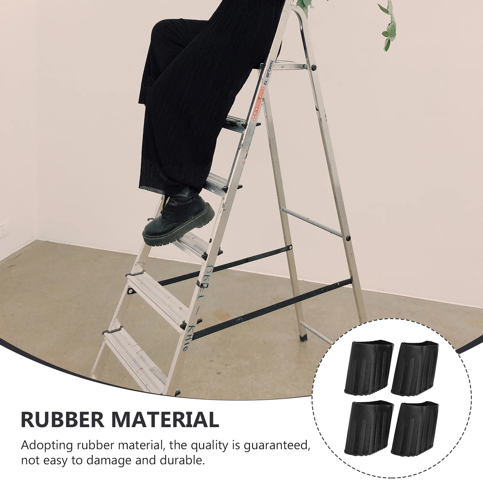 4 pezzi tipo D 25x43 cm piedini per scale antiscivolo coperture in gomma accessori per scale pieghevoli robusti protezioni per pavimenti antiscivolo