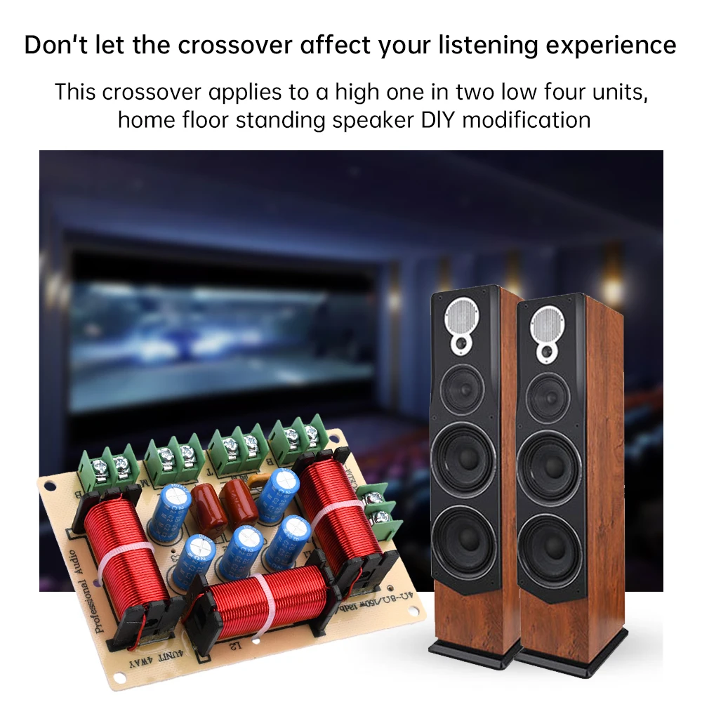 1PCS/2PCS 4 Way Speaker Bass Frequency Divider Home Theater Hifi Stereo Circuit Stereo Audio Crossover Filters