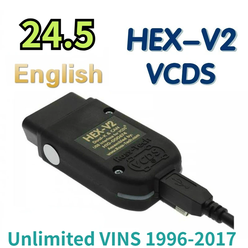 VAGCOM 24.5 WESHEU VCDS VAG COM 23.11 New HEX V2 Interface FOR VW AUDI Skoda Seat VAG 23.11 English Polish German French