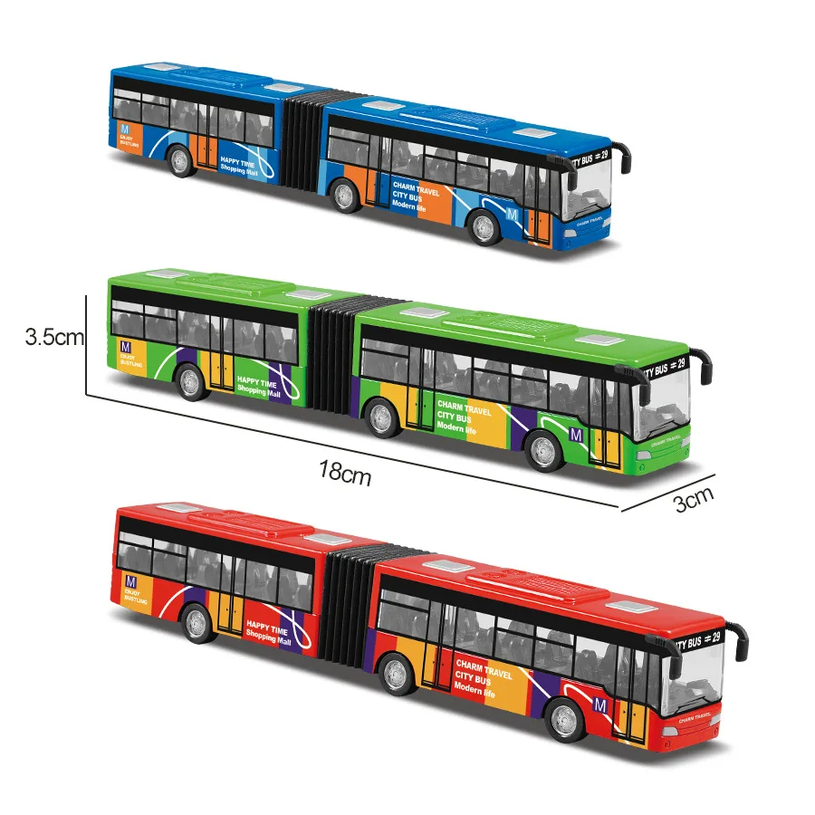 [01:64] City Bus Model Car City Express Bus Double-Decker Bus Music Light Car Toy Children\'s Gift