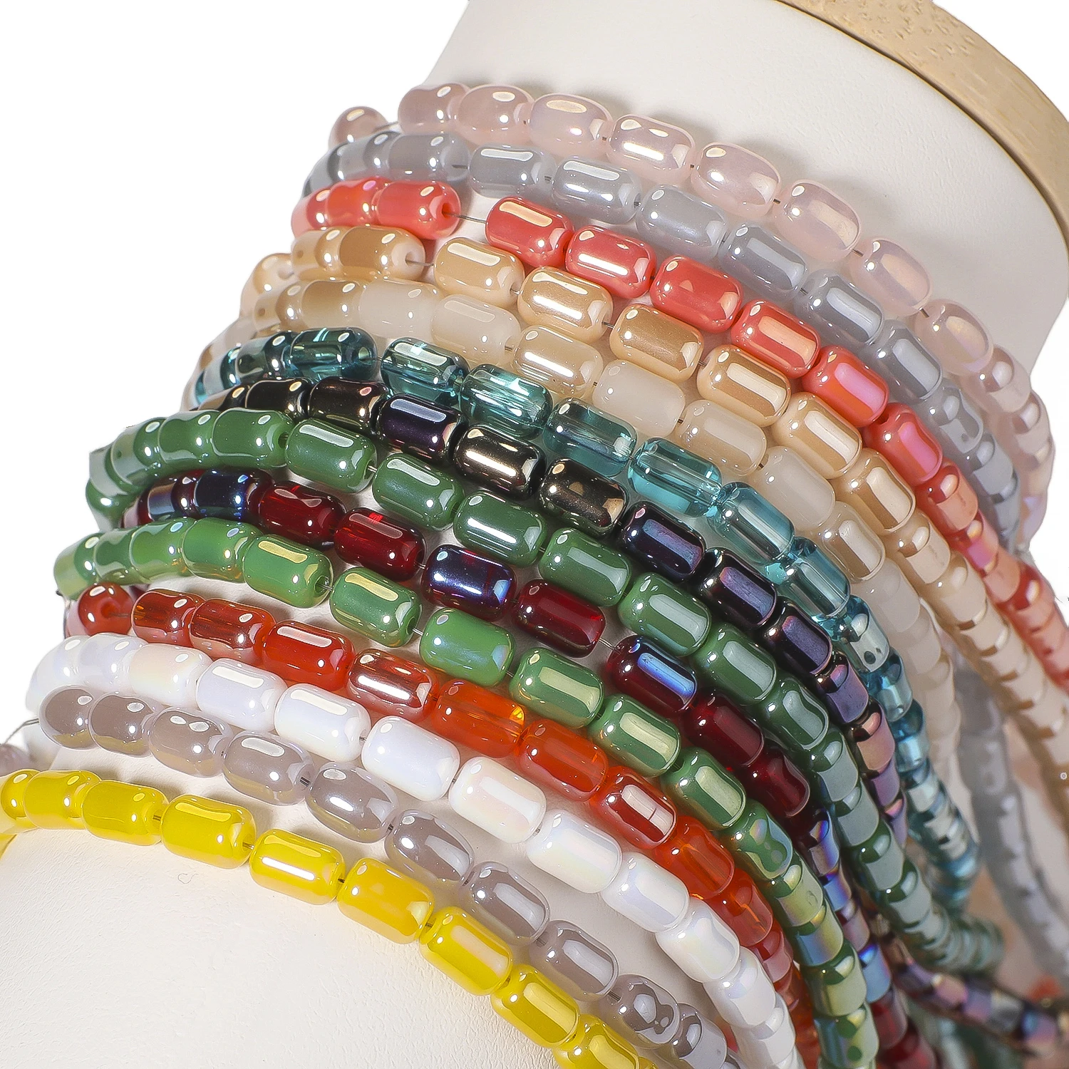 4 x 6 mm bunte zylindrische Porzellan-Kristall-Quarzperlen, glatte, einfarbige Glasperlen für handgefertigte DIY-Armband-Anhänger – Detail 15