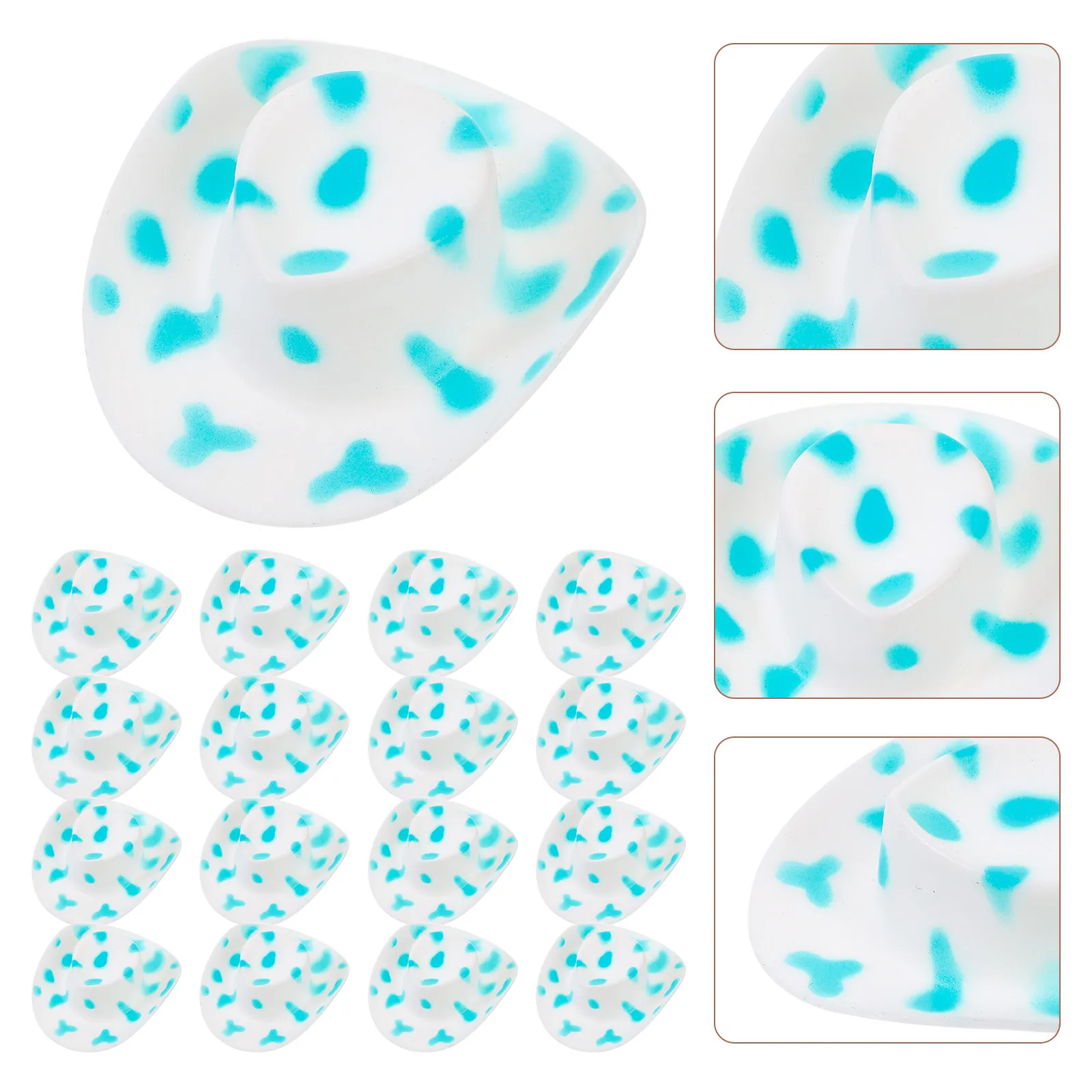 

20 шт. миниатюрных пластиковых ковбойских шляпок, компактные, легкие, для вечеринок, декорации, аксессуары для рукоделия