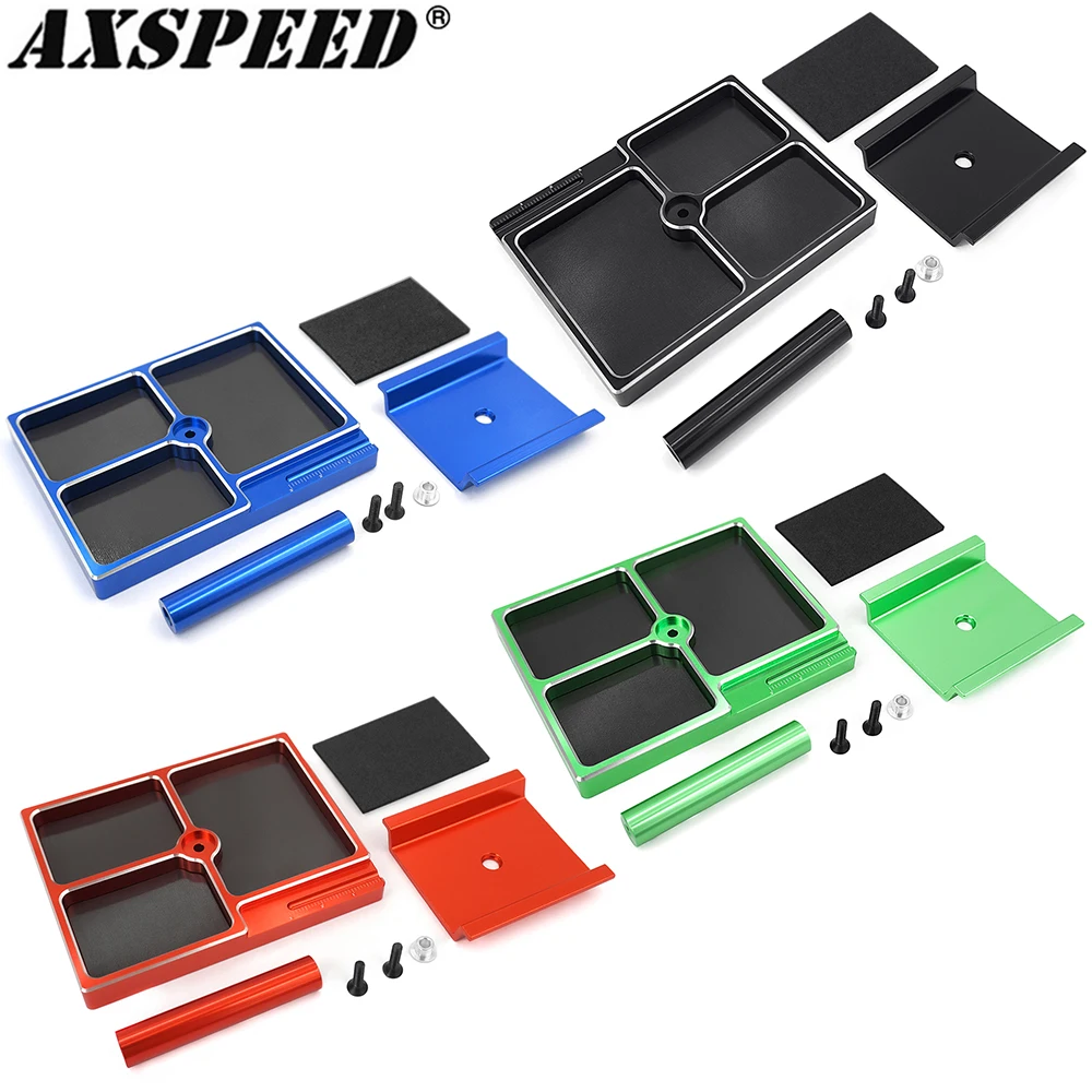 AXSPEED Metal Work Stand Repair Station Display Platform with Screws Holder for 1/18 TRX4M, 1/24 Axial SCX24 AX24 FMS FCX24