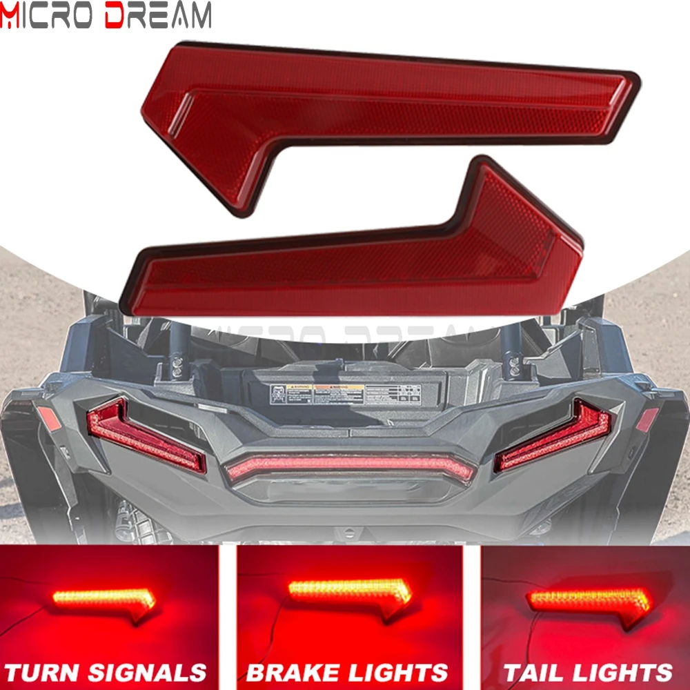 12V Tail Lights Rear Brake Stop Flash Turn Signal Lamp For Polaris RZR XP Turbo S 2018-2020 EPS 2019 2021 DYNAMIX Edition 2019