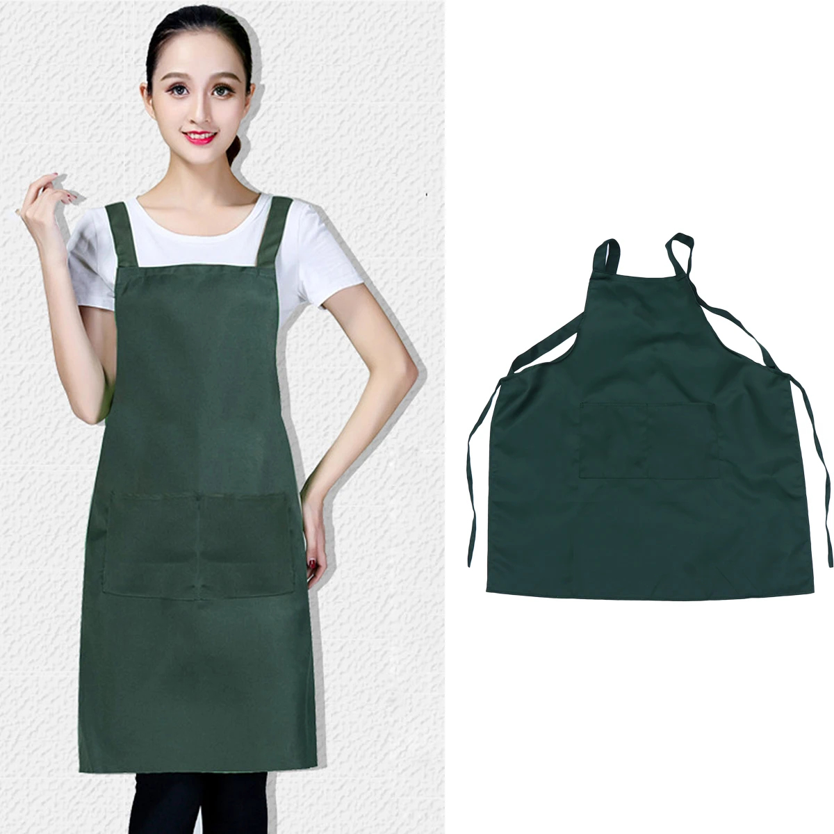 

Single Apron Waitress Aprons for Adults Cooking Customized Kitchen with Pockets Black Dishwasher Work