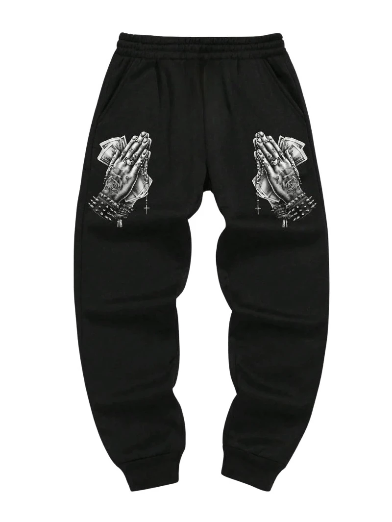 

Fitness Hip Hop Harajuku Y2K Men's Graphic Sweatpants Drawstring Casual Joggers Pants Baggy Straight Gym Running Workout Pants
