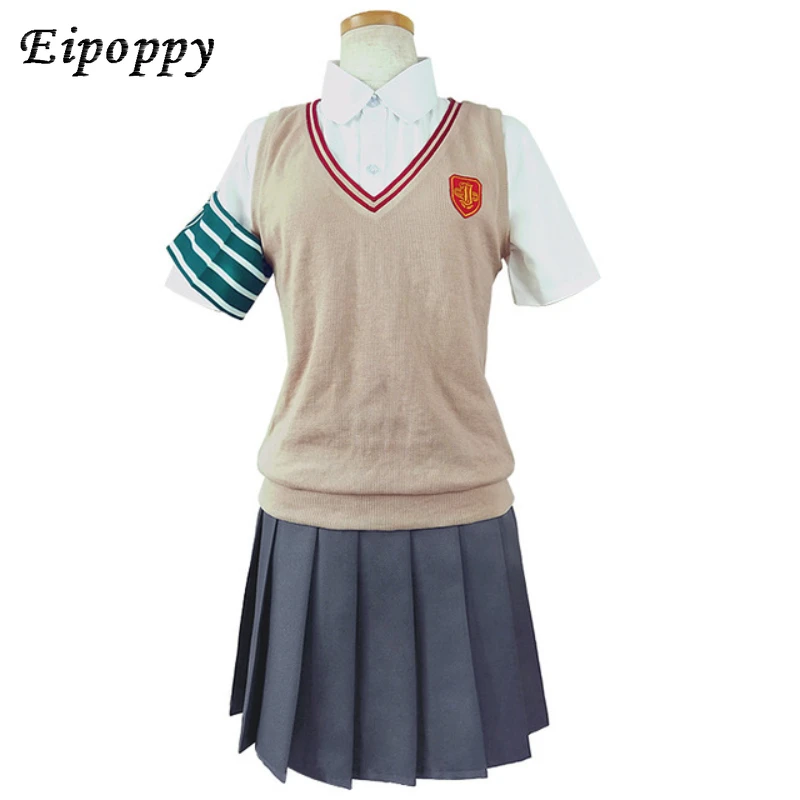 Anime Misaka Mikoto Shirai Kuroko Girl JK School Uniform Uiharu Kazari Cosplay Costume Hair Accessories Armband Halloween  Gifts