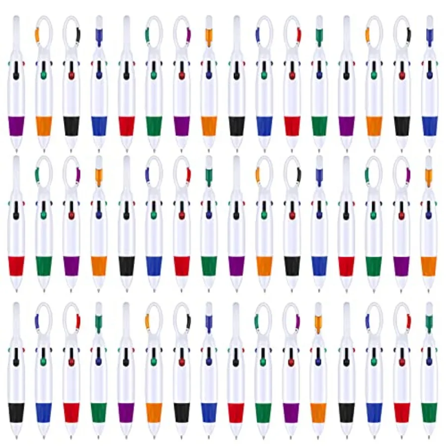 

Набор выдвижных ручек-шариковых ручек с клипом-застежкой 4-в-1, разноцветные, с брелоком, для медсестер, сотрудников, мужчин и женщин