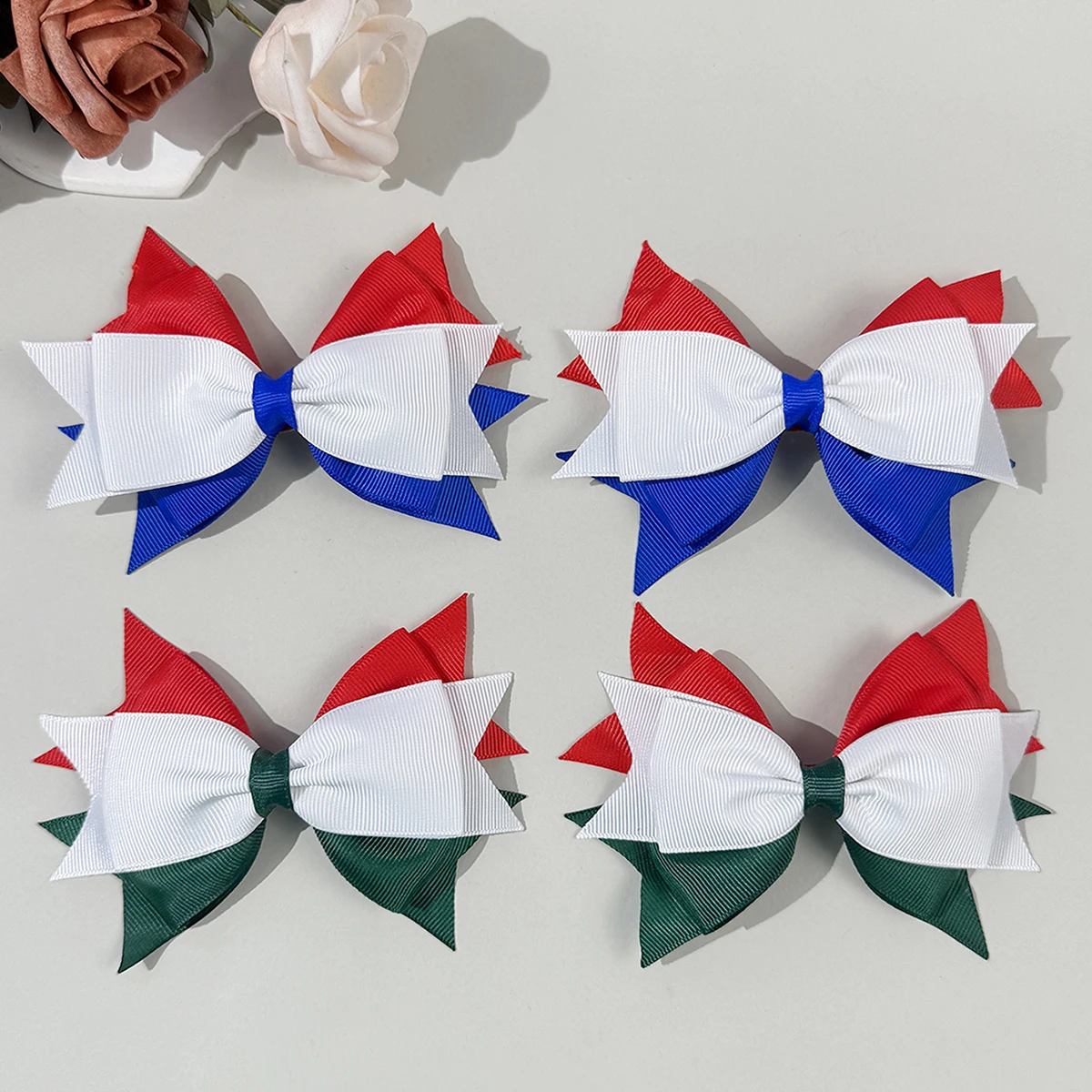 Horquilla con lazo dulce y bonita para niña, horquilla a rayas con bandera americana, sombreros para niños, accesorio para el cabello de bebé
