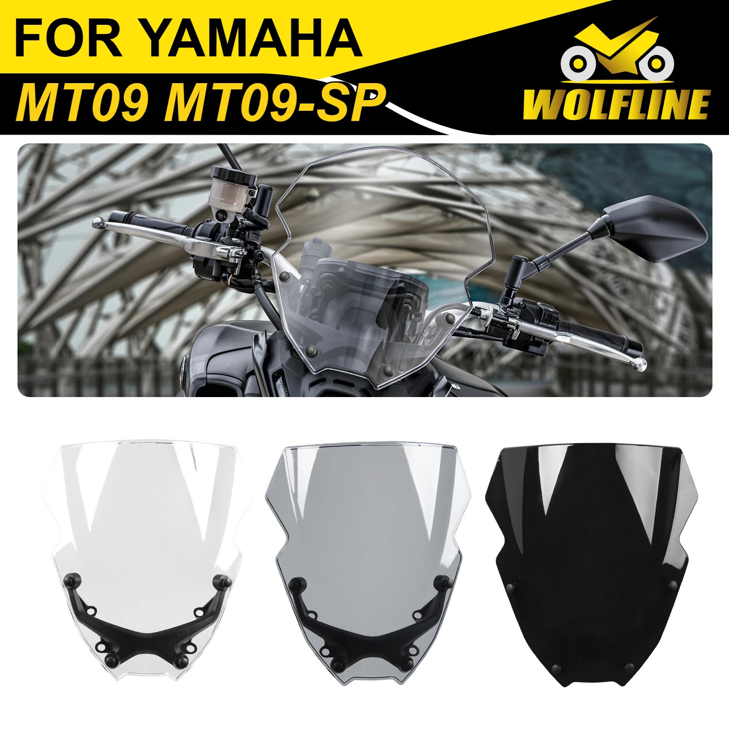 

Wolf Line Motorbike Wind Guard Front Spoiler w/ Bracket for Yamaha MT-09 MT09 SP 2021 2022 2023