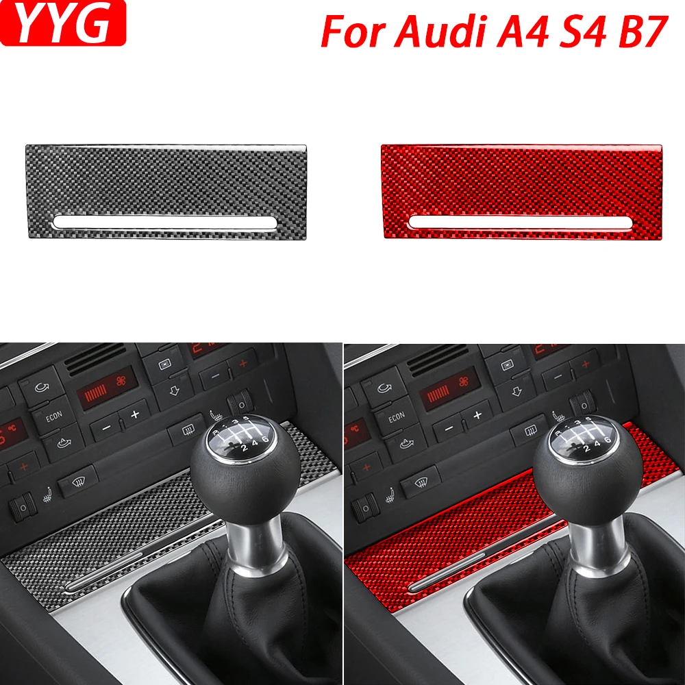 

Для Audi A4 S4 B7 2005-2008 гг. Коробка для хранения передач из углеродного волокна, набор панелей, накладка, декоративные аксессуары для салона автомобиля, наклейка