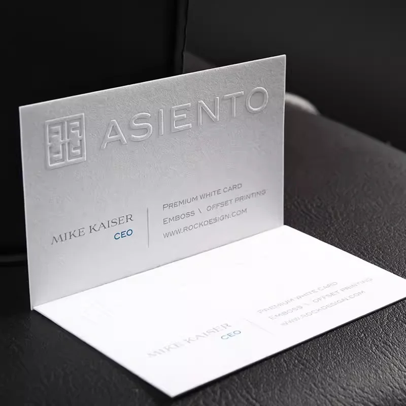 

20 0.Zhang.Custom.custom logo luxury matte removable material paper ambush desboss printed business thank you cards