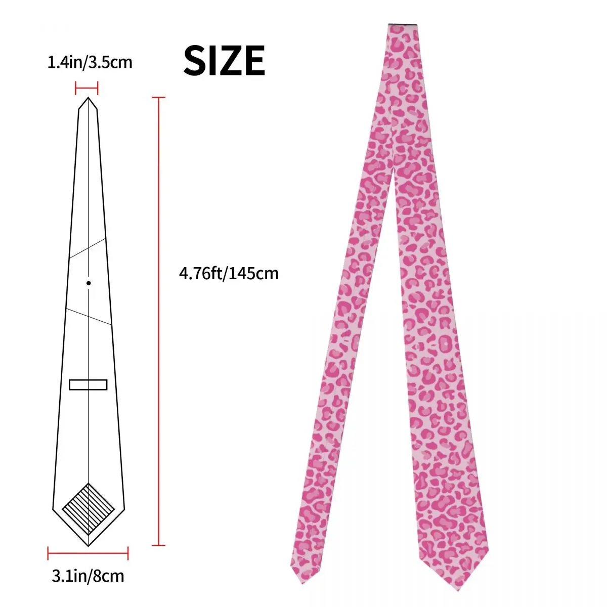 Pink Leopard Print Neckties Unisex Polyester 8 cm Cheetah Animal Cool Cats Neck Tie for Men Casual Shirt Accessories Gravatas