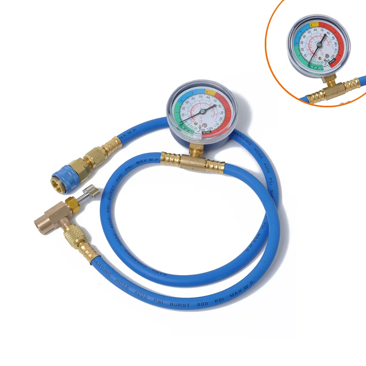 Self-Sealing R134a A/C Can Tap Gauge Hose Recharge AC Conditioning