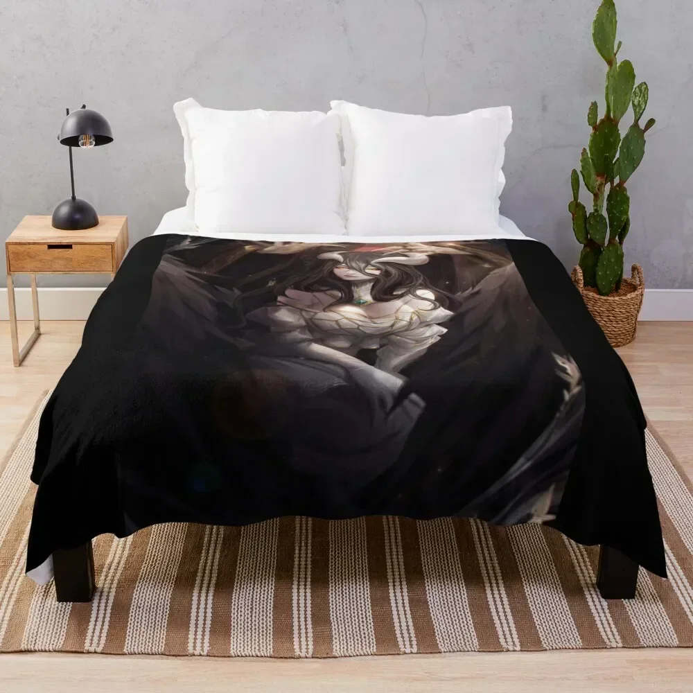 

Realistic Albedo from Overlord Anime Throw Blanket Heavy Bed covers Decorative Throw Cute Blankets