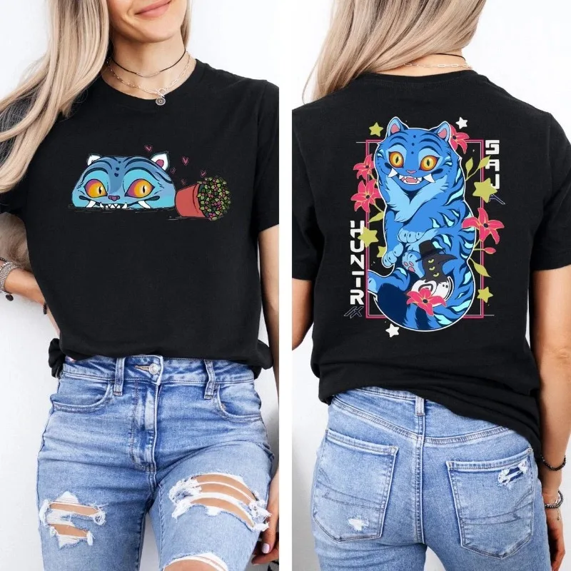 

Kpop Demon Hunter Tiger T-shirt with Printed Graphic Short Sleeves Suitable for Both Men and Women, Quick Drying