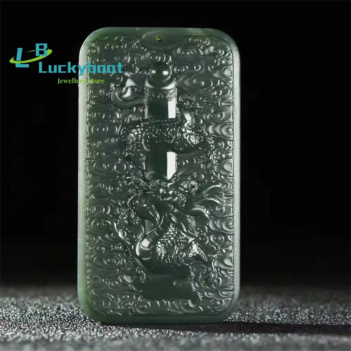 

Натуральный хотан нефритовый процветающий кулон Longteng, простой индивидуальный изысканный модный универсальный кулон для мужчин и женщин