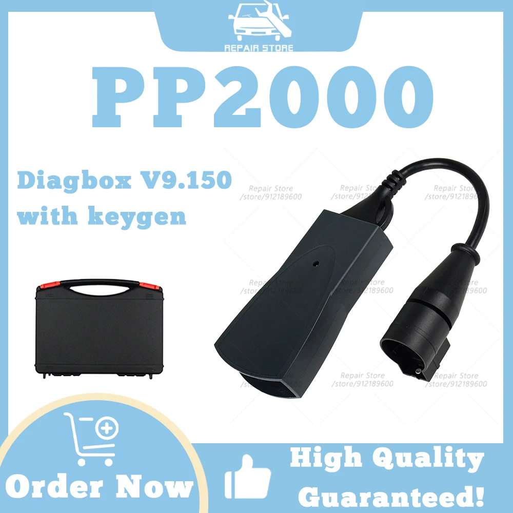 PP2000 Diagnostic Scanner Full Chip Software Diagbox V9.150 OBD2 cables WiFi Support Read and clean fault codes SW until 2022