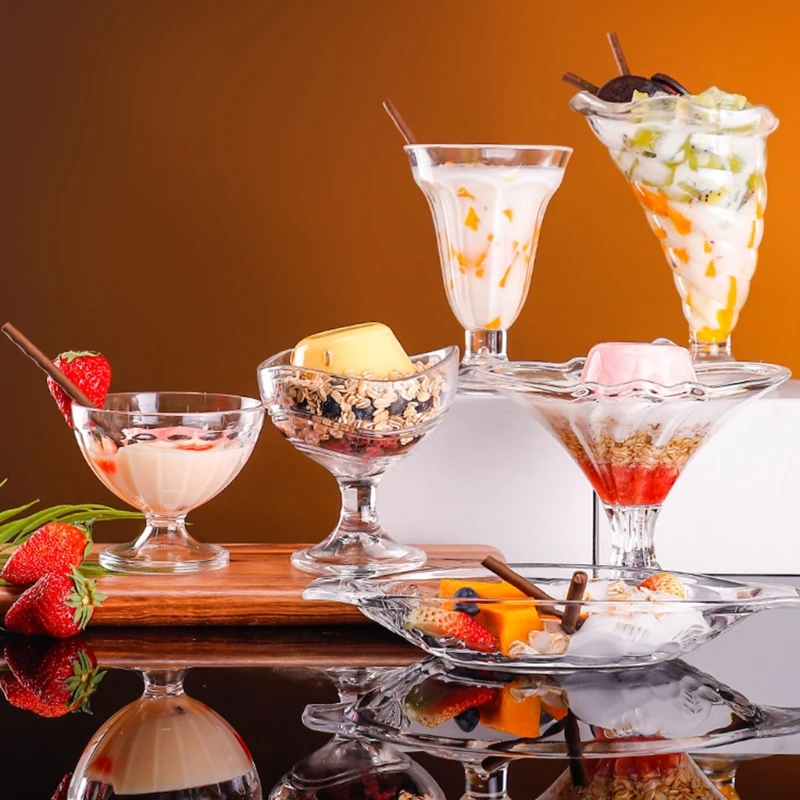 2024 New Mini Dessert Cups Clear Acrylic Parfait Cup Small Reusable Serving Bowl