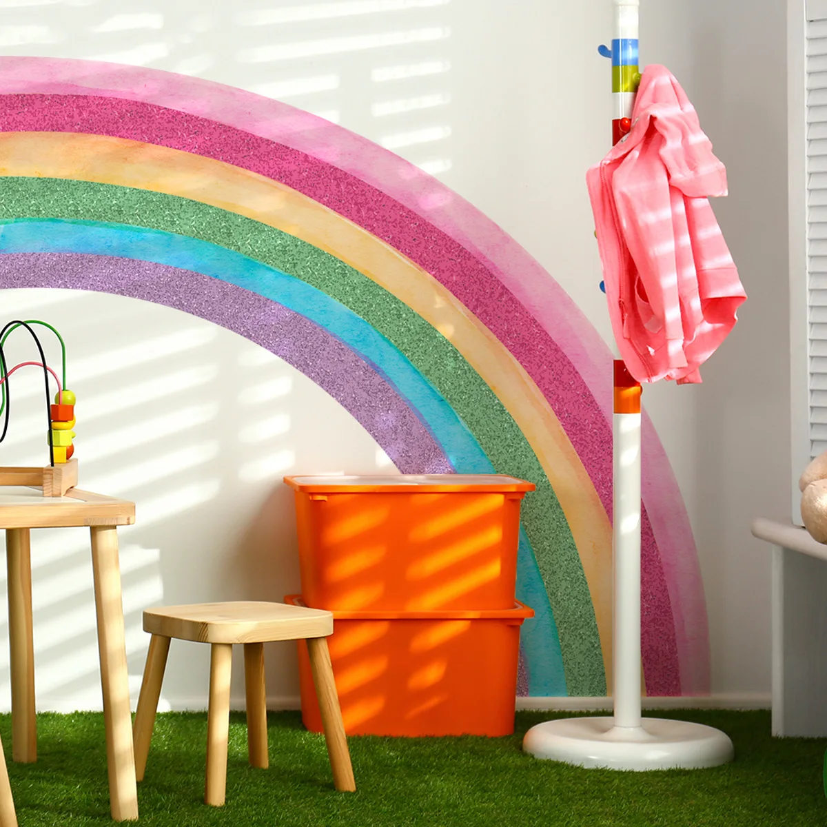 4pcs Large Rainbow Decorative Wall Sticker Living Room Background Wall Sticker Girls Bedroom Children's Room Wall Sticker Bm2048
