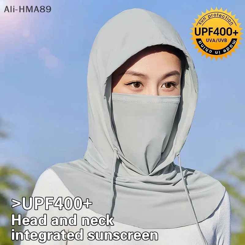 

HMA89-Men Women Face Mask Sun/UV Protection UPF 50+ Breathable Long Ice Silk Neck Covers For Cycling Motorcycle Fishing