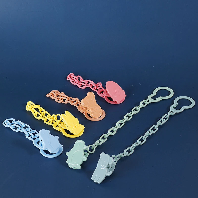 Baby Pacifier Clip Chain Ribbon Infant Soother Pacifier Chain Link Pacifier Clips Cartoon Nipple Anti Dropping Chain Clamp