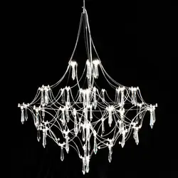 Modern Creative Crystal Pendant Chandelier Living Room Dining Bedroom Chrome Hanging Lamps Indoor Decoration Lighting Fixture