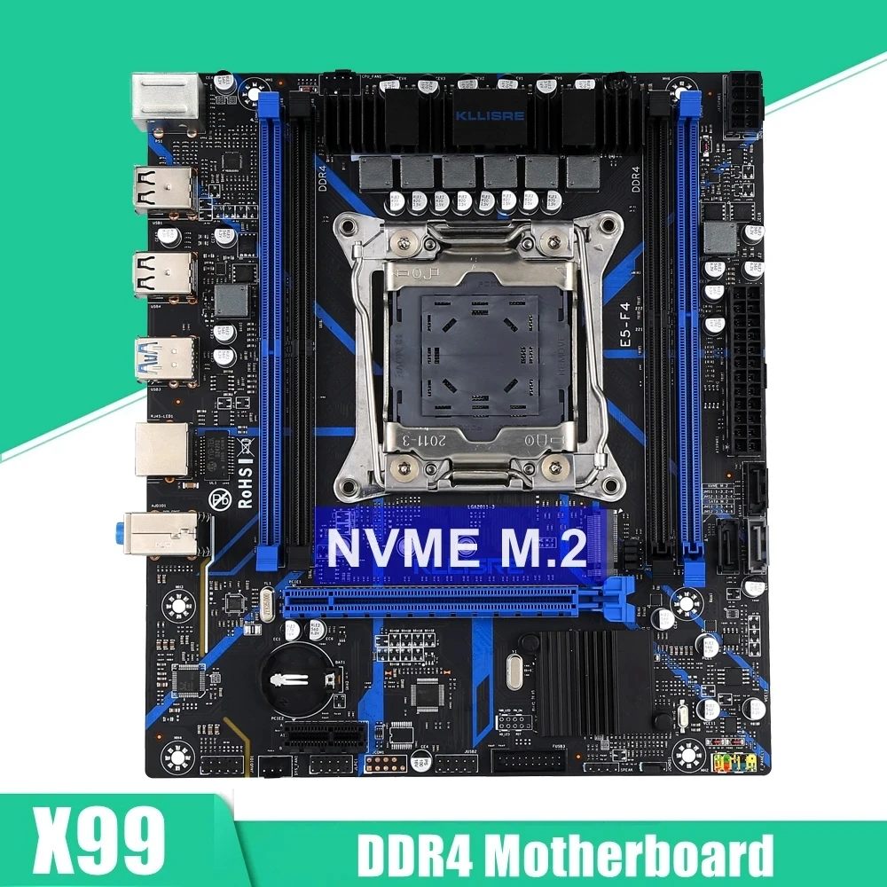 Kllisre X99 Motherboard Combo Kit Set LGA 2011-3 Xeon E5 2680 V4 CPU DDR4 16GB (2PCS 8G) 2666MHz Desktop Memory