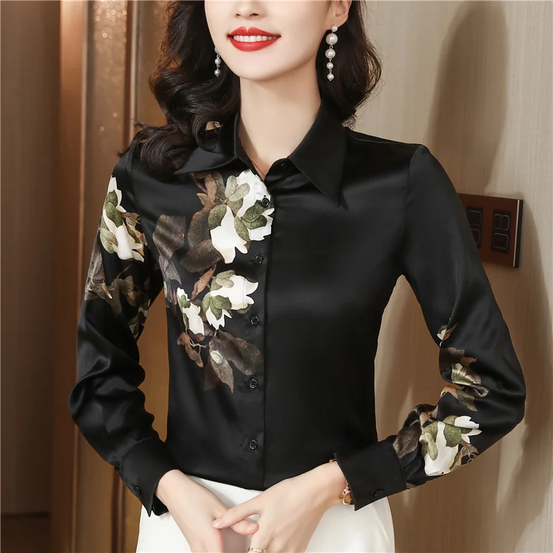 

Professional Shirt WomenLong Sleeve Spring New High-End Mulberry Silk Pr