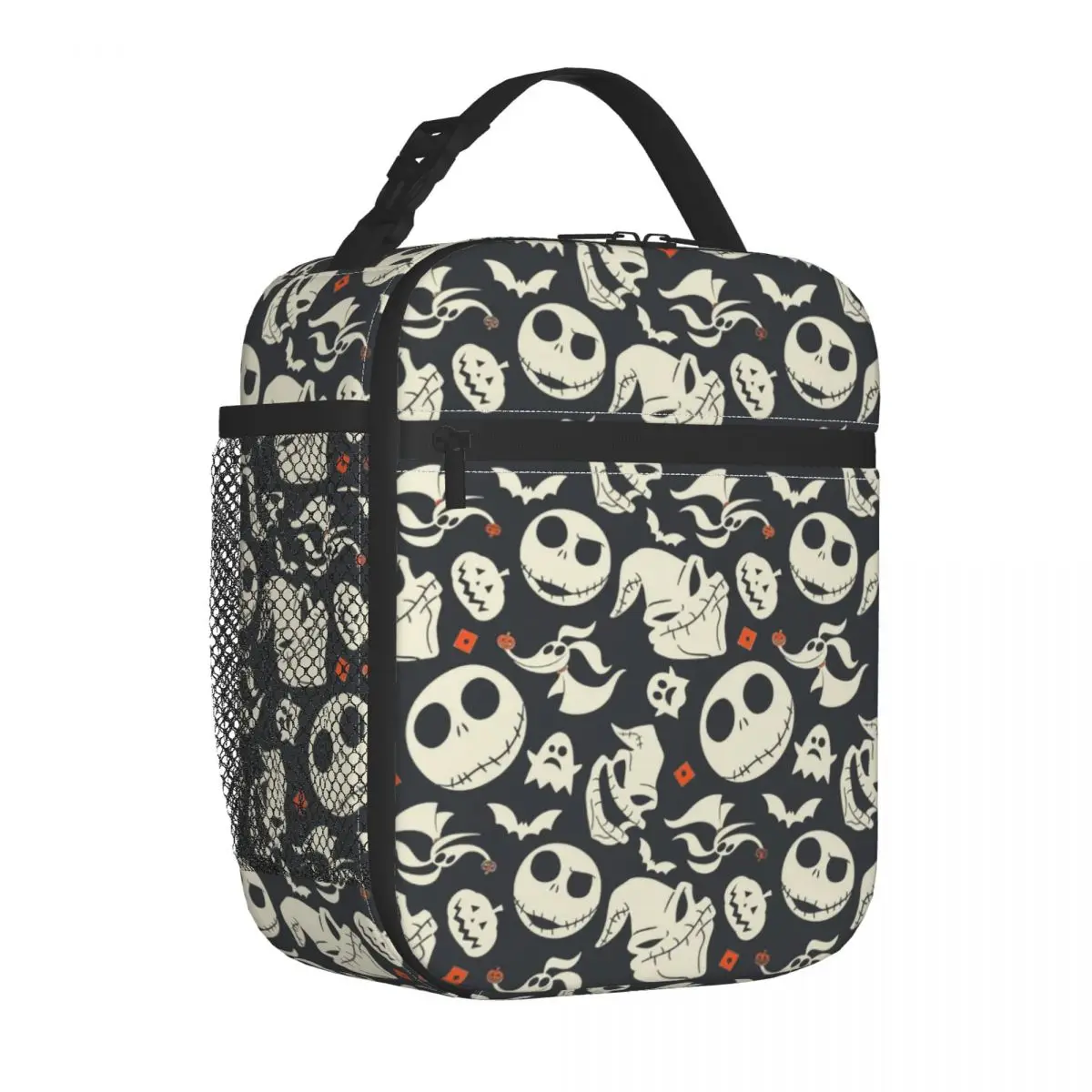 Custom Jack Skellington Lunch Bag for Women Cooler Thermal Insulated Bento Box Office Picnic Travel Waterproof Tote Bags