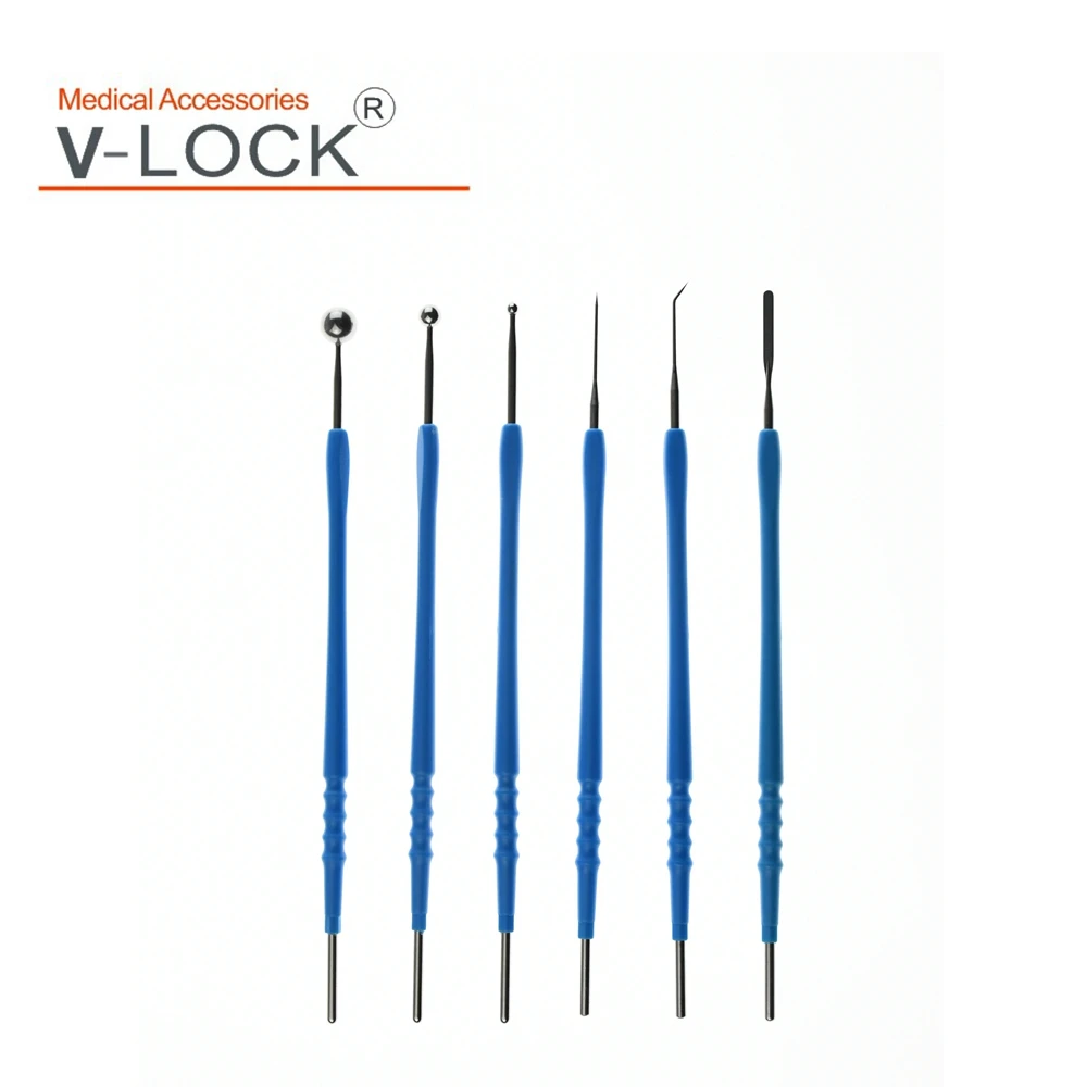 

2022 v-lock electrosurgical electrode 150mm*2.36mm blade needle ball 3mm 5mm 8mm 5pcs packing