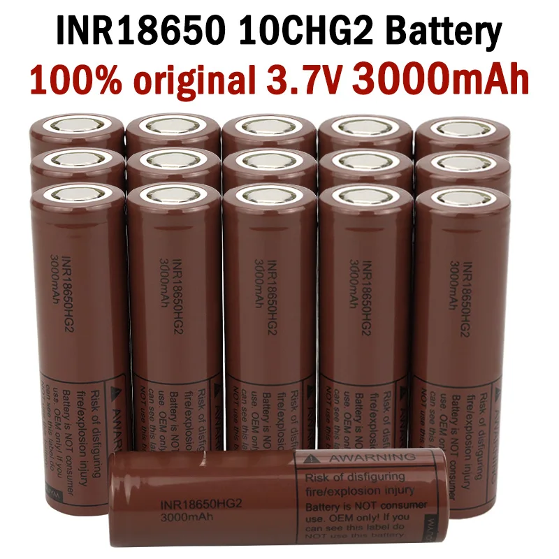 

JOUYM 3.7 V INR 18650 10C HG2 3000mAh Lithium-ion Rechargeable Battery High Discharge 30 A Power Cell for Screwdriver